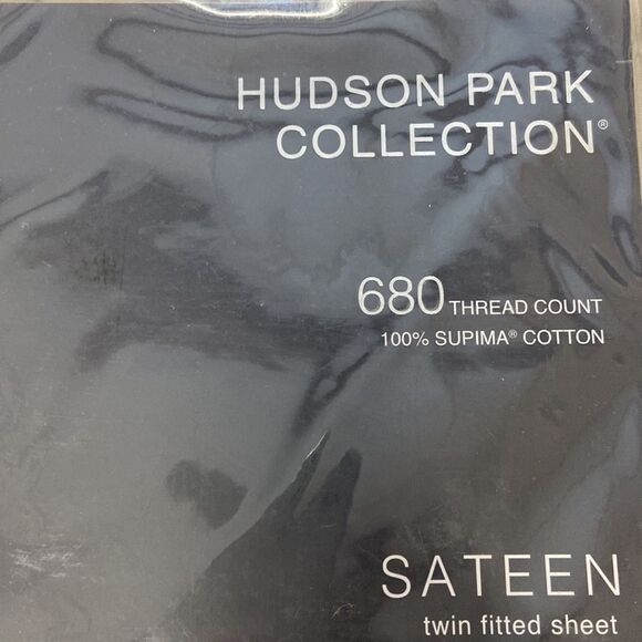 Hudson Park Collection 680TC Fitted Sateen Sheet, Twin. Color: Pewter - Picture 3 of 3
